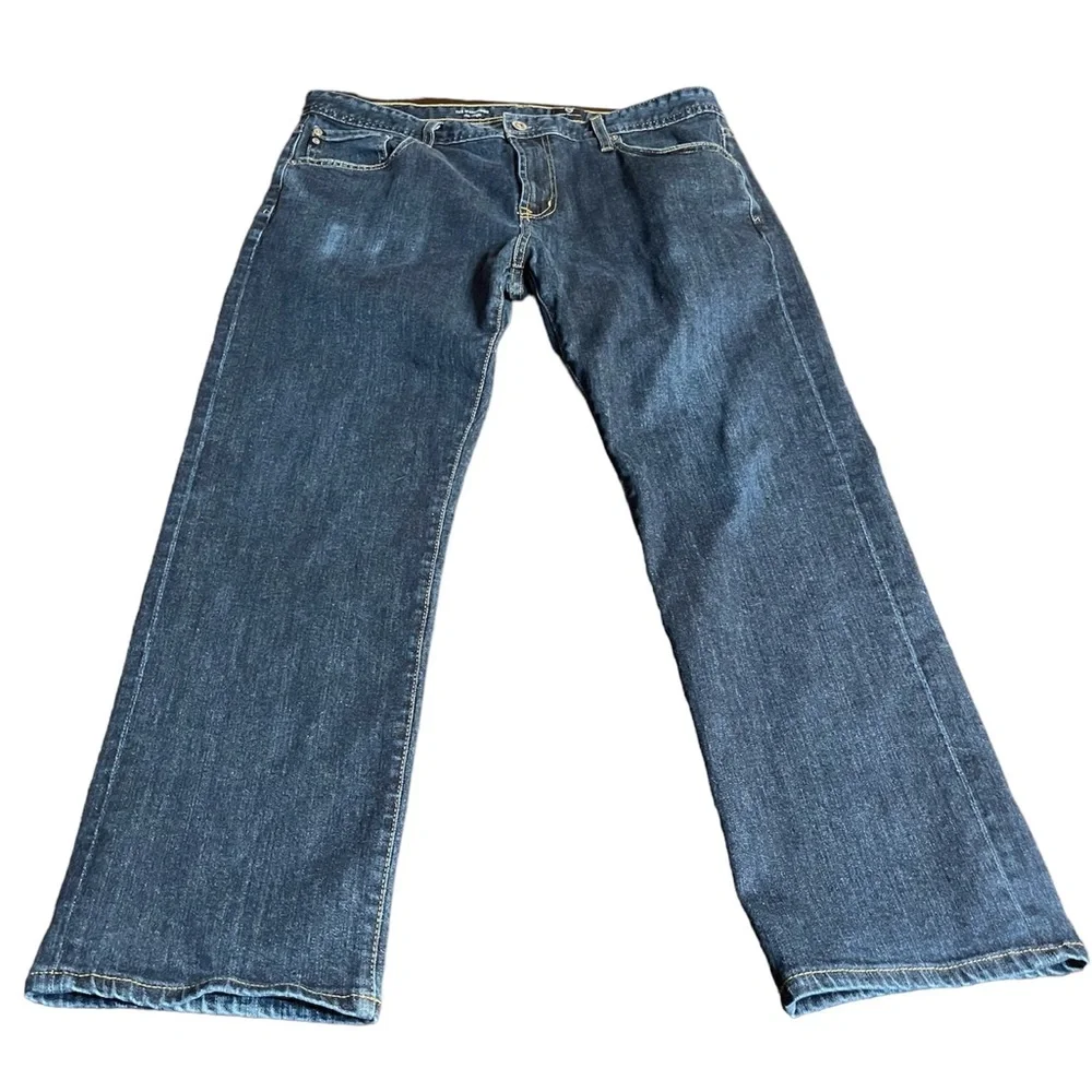 Men’s blue jeans slim straight Adriano Goldschmied pants denim Size 38X32